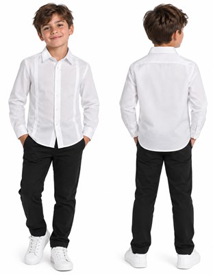 CAMISA MANGA LARGA BLANCA LISA PARA NENE. POPEYE